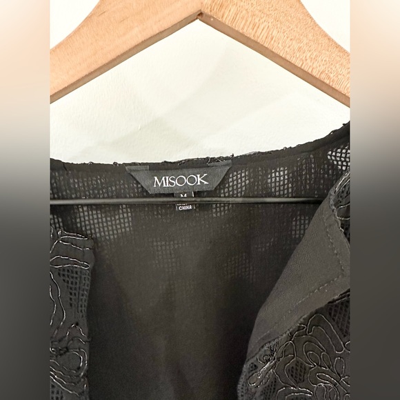 Misook Open Front Beaded Jacket Black Size Medium - Picture 4 of 5